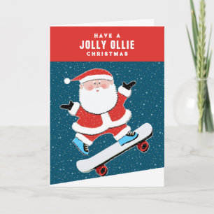 Cartão De Festividades Natal de skate divertido