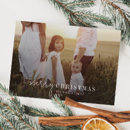 Cartão De Festividades Natal de Sobreposição de Foto Chic Moderno