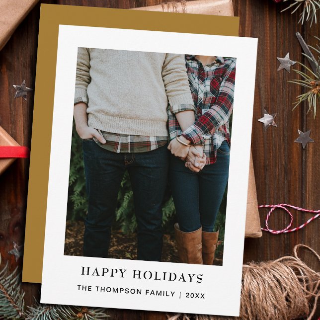 Cartão De Festividades Natal de Solteiro minimalístico em chic (Criador carregado)