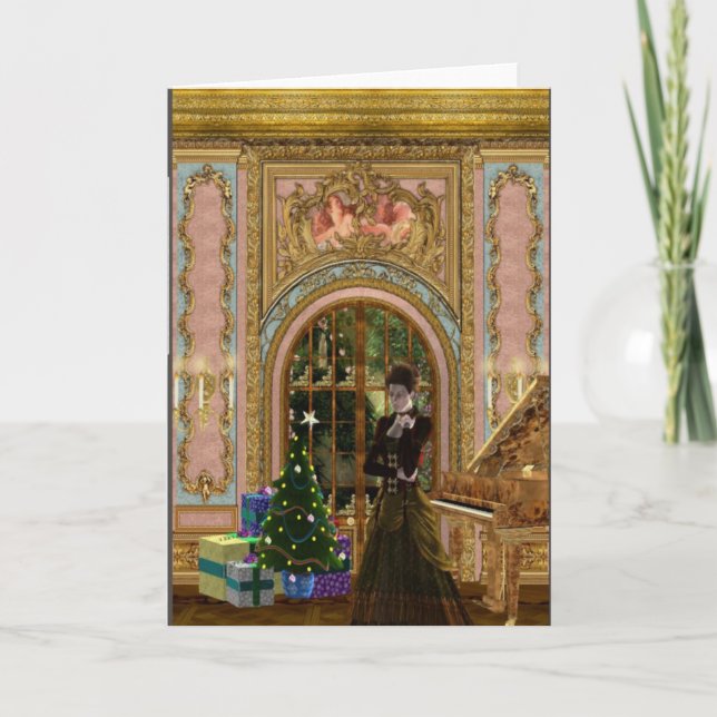 Cartão De Festividades Natal de Steampunk (Frente)