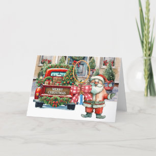 Cartão De Festividades Natal de Tênis com Papai Noel