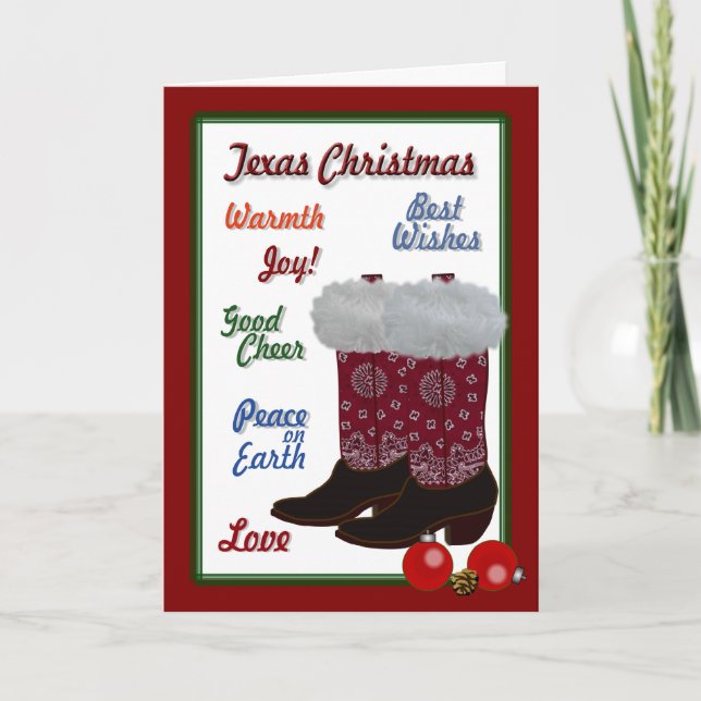Cartão De Festividades Natal de Texas (Frente)