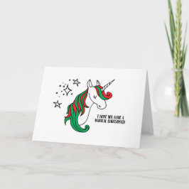 Cartão De Festividades Natal de Unicórnio Magical