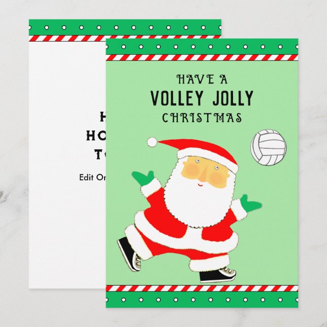 Cartão De Festividades Natal de Volei (Frente/Verso)