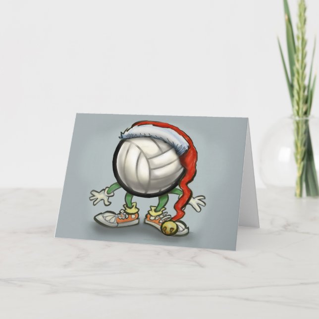 Cartão De Festividades Natal de voleibol (Frente)