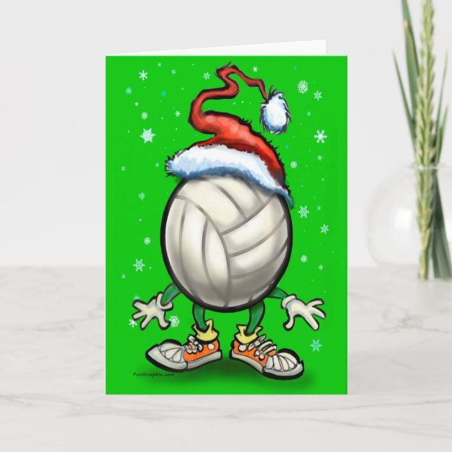 Cartão De Festividades Natal de voleibol (Frente)