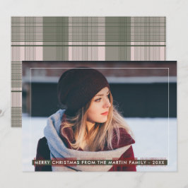 Cartão De Festividades Natal de Xadrez simples e clássico