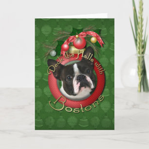 Cartão De Festividades Natal - Deck the Halls - Bostons