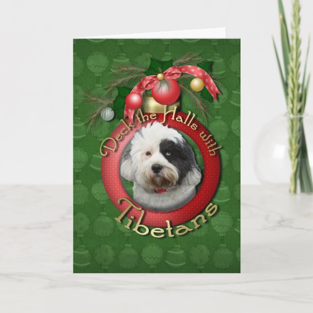 Cartão De Festividades Natal - Deck the Halls - Tibetanos (Frente)