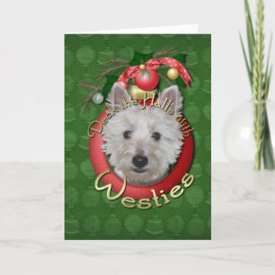 Cartão De Festividades Natal - Deck the Halls - Westies - Tanque