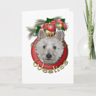 Cartão De Festividades Natal - Deck the Halls - Westies - Tanque