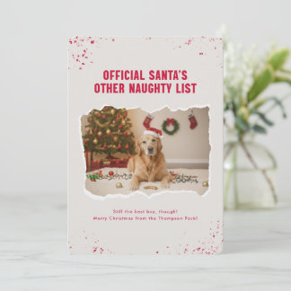 Cartão De Festividades Natal Divertido com Foto de Cachorro Engraçado
