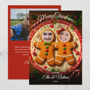 Cartão De Festividades Natal Divertido Gingerbread 3 Fotos