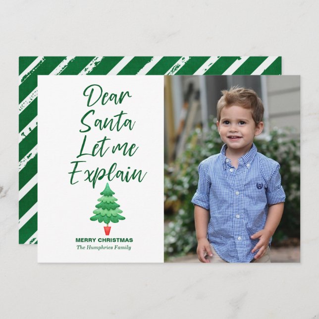 Cartão De Festividades Natal Divertido Querido Papai Noel Deixe-me Explic (Frente/Verso)