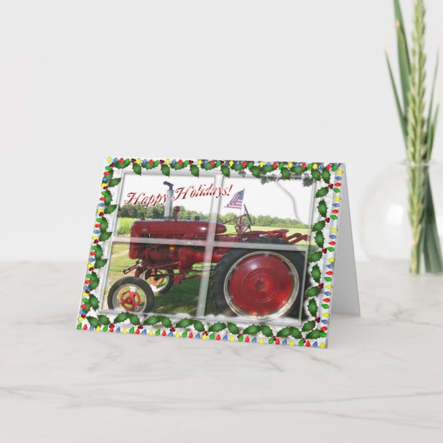 Cartão De Festividades Natal do Agricultor Americano (Frente)