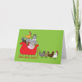 Cartão De Festividades Natal do animal de fazenda
