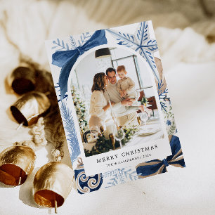 Cartão De Festividades Natal do Arco de Aquarela Real Elegante