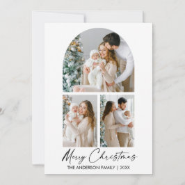 Cartão De Festividades Natal do Arco Fotográfico do Script de Tinta Fotog