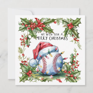 Cartão De Festividades Natal do Baseball