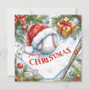 Cartão De Festividades Natal do Baseball