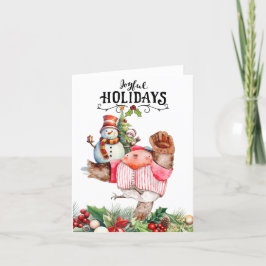 Cartão De Festividades Natal do Baseball