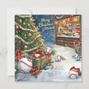 Cartão De Festividades Natal do Baseball