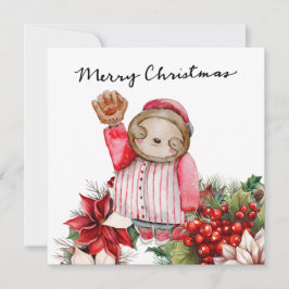 Cartão De Festividades Natal do Baseball