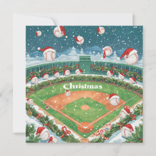 Cartão De Festividades Natal do Baseball