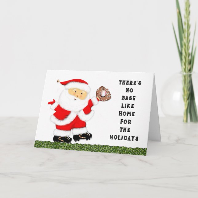 Cartão De Festividades Natal do basebol (Frente)