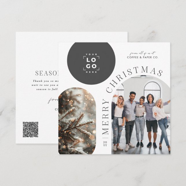 Cartão De Festividades Natal do Business Modern Arch (Frente/Verso)