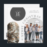 Cartão De Festividades Natal do Business Modern Arch<br><div class="desc">Períodos de fotos com formato de abstrato gráfico moderno saudando o cartão de feriado comercial de Natal da empresa. Negrito na design de tendência. Parte de uma coleção de férias.</div>