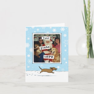 Cartão De Festividades Natal do Cachorro Vienense Dachshund Fofa Sua Fo