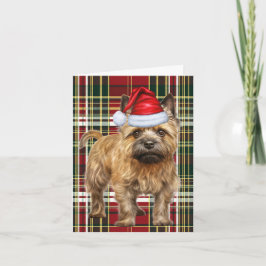 Cartão De Festividades Natal do Cairn Terrier Christmas Dog Xadrez
