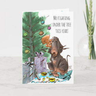 Cartão De Festividades Natal do cão de cão