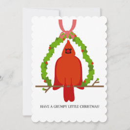 Cartão De Festividades Natal do Cardinal Mal-Humorado