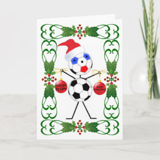 Cartão De Festividades Natal do Cartoon de Futebol