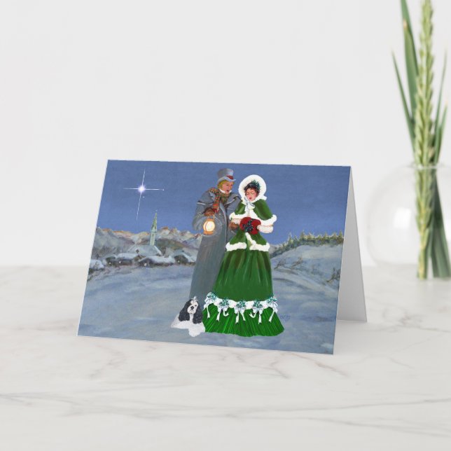 Cartão De Festividades Natal do Cocker espanhol americano (Frente)