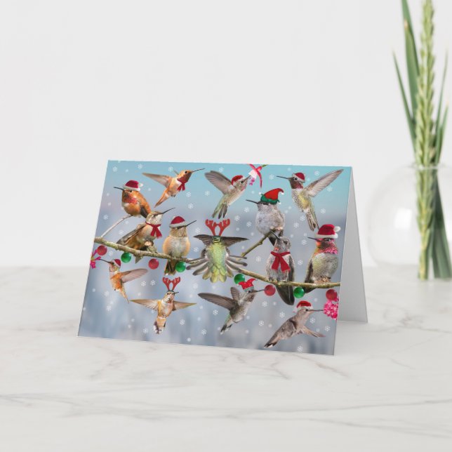 Cartão De Festividades Natal do colibri (Frente)