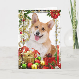 Cartão De Festividades Natal do Corgi de Galês