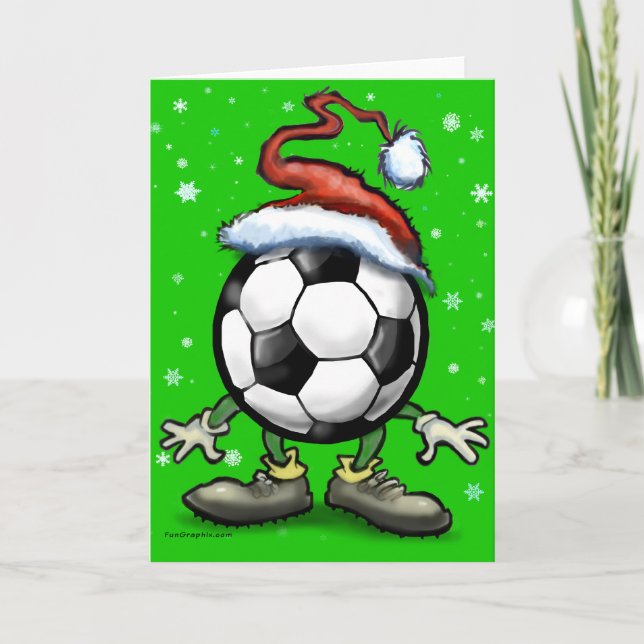 Cartão De Festividades Natal do futebol (Frente)