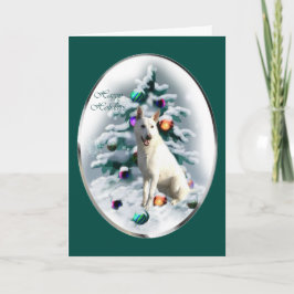 Cartão De Festividades Natal do German shepherd Branco