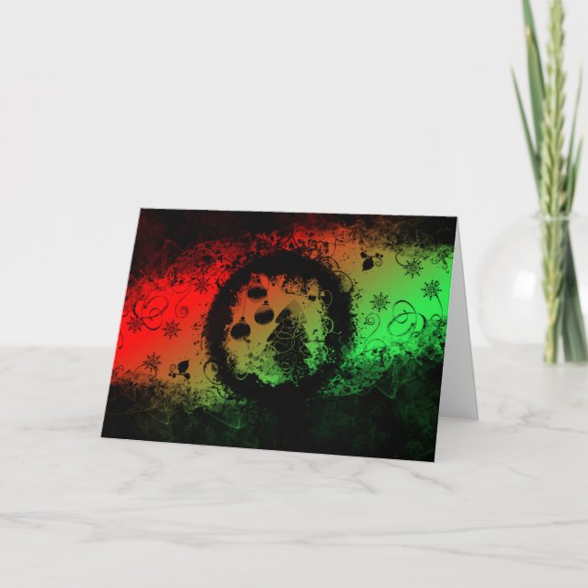 Cartão De Festividades Natal do Grunge (Frente)