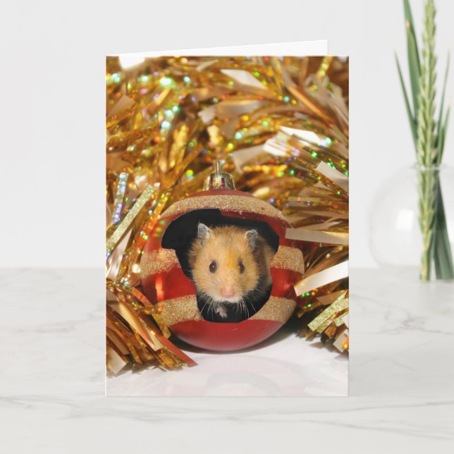 Cartão De Festividades Natal do hamster (Frente)
