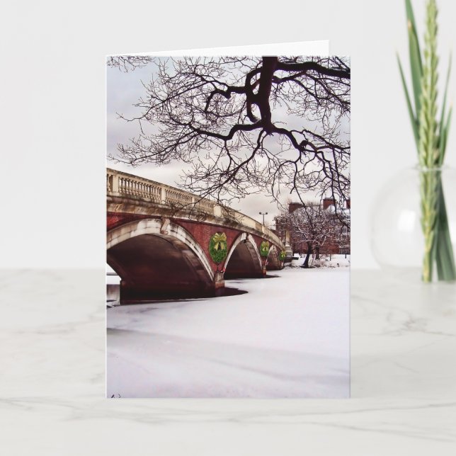 Cartão De Festividades Natal do inverno no Rio Charles Boston (Frente)