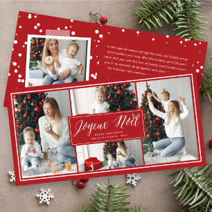 Cartão De Festividades Natal do Joyeux Noel Simple Script Modern 4