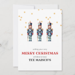 Cartão De Festividades Natal do Noz-Noz Vermelho e Azul