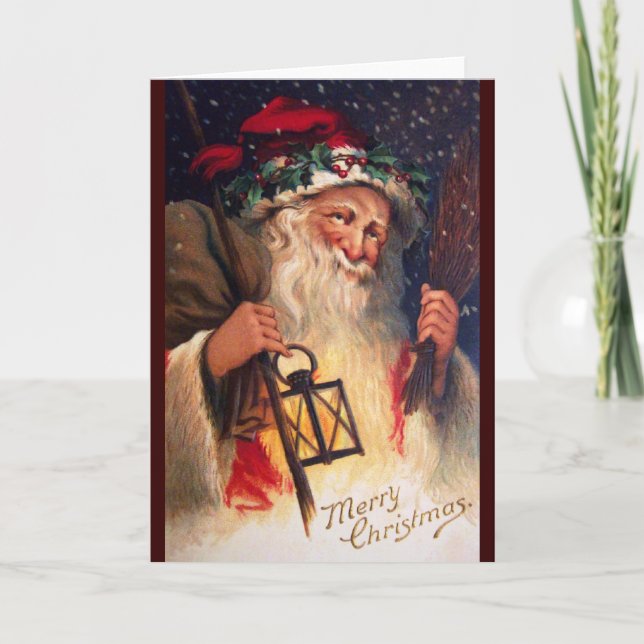 Cartão De Festividades Natal do pai com lanterna (Frente)