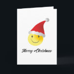 Cartão De Festividades Natal do papai noel de Emoji engraçado<br><div class="desc">Camisa engraçada de Emoji dos presentes do Natal</div>