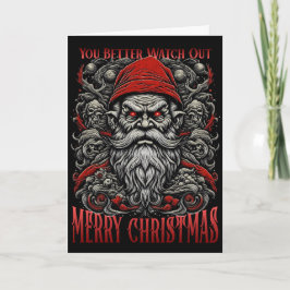 Cartão De Festividades Natal do Papai Noel de Terror
