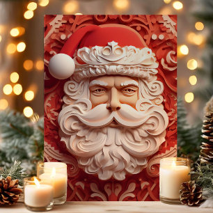 Cartão De Festividades Natal do Papai Noel Detalhado em 3D